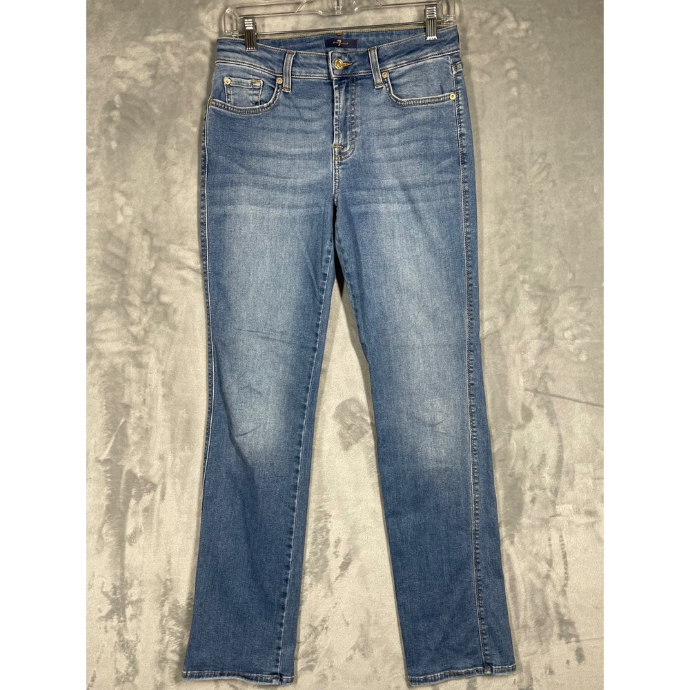 7 For All Mankind Kimmie Straight Jeans Bluejay Medium Wash JSVMB440BU